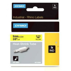 Nastro Laminato per Etichettatrici Rhino Dymo ID1-9 Giallo Nero 9 x 1,5 mm (5 Unità)