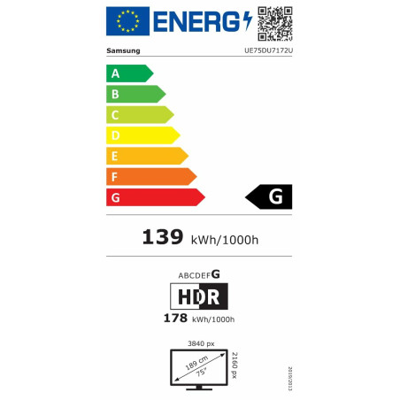 Smart TV Samsung UE50DU7172UXXH 4K Ultra HD 75" LED HDR