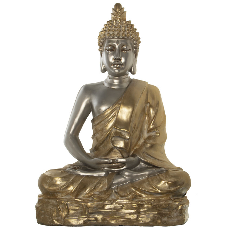 Statua Decorativa Alexandra House Living Dorato Argentato Plastica Buddha 60 x 93 x 138 cm