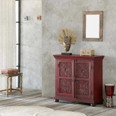 Console Alexandra House Living Rosso Legno di mango 40 x 90 x 90 cm