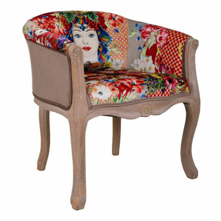 Poltrona Alexandra House Living Rosa chiaro Legno d'albero della gomma 100 % poliestere 61 x 71 x 61 cm