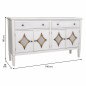 Credenza Alexandra House Living Bianco Metallo Vetro Legno di abete 38 x 80 x 140 cm