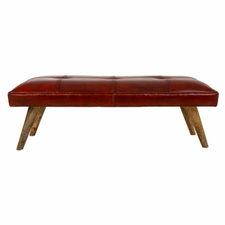 Panca Alexandra House Living Rosso Pelle Legno di mango 53 x 38 x 115 cm