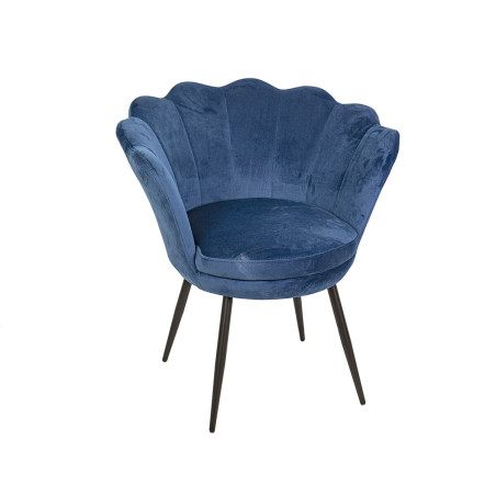 Sedia Romimex Blu scuro Metallo 100 % poliestere 67 x 73 x 62 cm