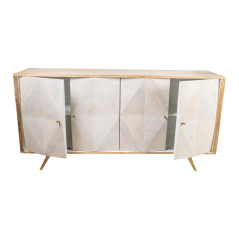 Credenza Romimex Bianco Naturale Legno di mango 41 x 77 x 152 cm