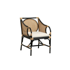 Poltrona Romimex Nero Naturale Rattan 53 x 86 x 63 cm