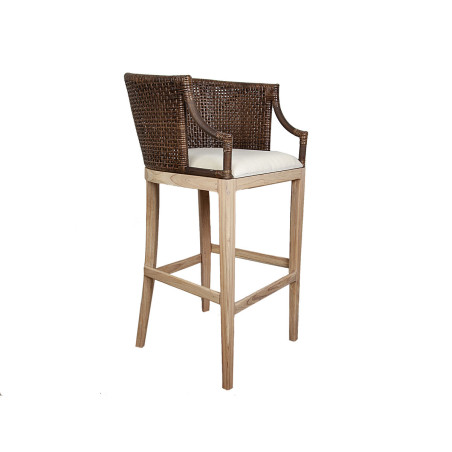 Sgabello Romimex Marrone Naturale Rattan teak 58 x 110 x 60 cm