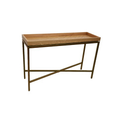 Console Romimex Naturale Metallo Legno MDF 120 x 32 x 15 cm