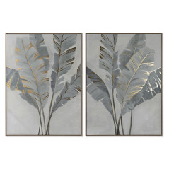 Quadro Home ESPRIT Palme Dorato Tropicale 90 x 4 x 120 cm (2 Unità)