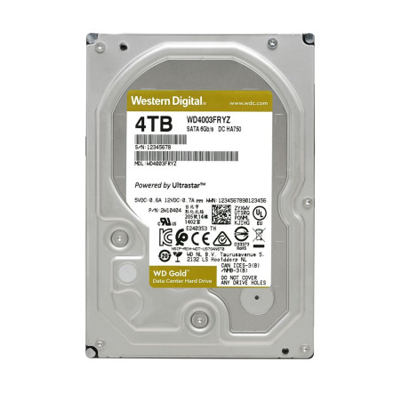 Hard Disk Western Digital WD4004FRYZ 3,5" 4 TB SSD 4 TB HDD