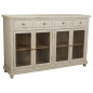 Credenza Alexandra House Living Bianco Legno Vetro 40 x 100 x 160 cm