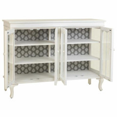 Credenza Alexandra House Living Bianco Vetro Legno di abete Legno MDF 40 x 101 x 142 cm