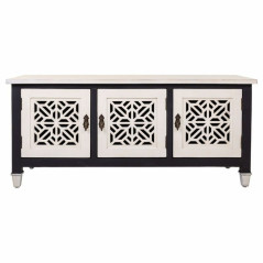 Mobile Aggiuntivo Alexandra House Living Bianco Nero Legno di abete Legno MDF 40 x 46 x 105 cm