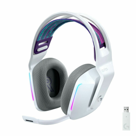 Auricolari con Microfono Logitech G733 Wireless Headset Bianco