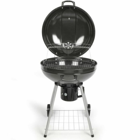 Barbecue a Carbone con Coperchio e Ruote Livoo DOC270 Nero Metallo Rotondo