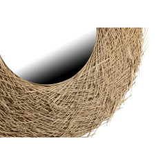 Specchio da parete Romimex Nest Naturale Rattan 110 x 20 x 110 cm Rotondo