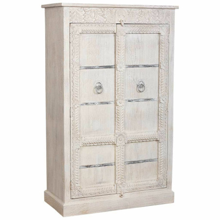 Armadio guardaroba Alexandra House Living Bianco Legno di mango 98 x 160 x 46 cm