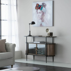 Credenza Alexandra House Living Marrone Metallo Vetro 42 x 80 x 121 cm