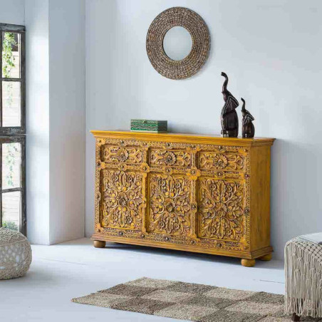 Credenza Alexandra House Living Giallo Ferro Legno di mango 45 x 96 x 147 cm