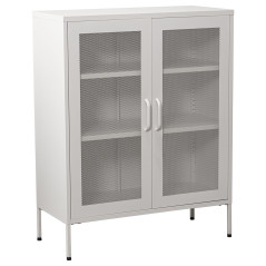 Credenza Alexandra House Living Bianco Metallo 80 x 102 x 35 cm