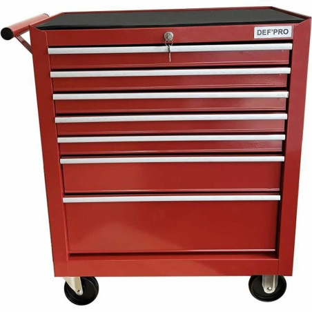 Carrello per attrezzi Defpro Rosso Con chiave Metallo 7 casseti