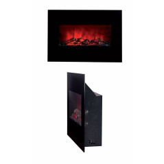 Camino Elettrico Decorativo da Parete Classic Fire Memphis Nero 1800 W 66 x 13 x 46 cm