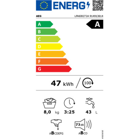 Lavatrice Aeg LFA6I8272A Bianco 8 kg 1200 rpm