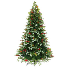 Albero di Natale Home ESPRIT Rosso Verde PVC Metallo 129 x 129 x 210 cm