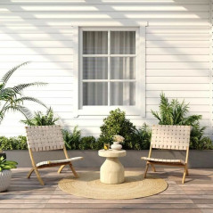 Sedia da giardino Beau Rivage Beige 75 x 73 x 60 cm Pieghevole 2 Unità