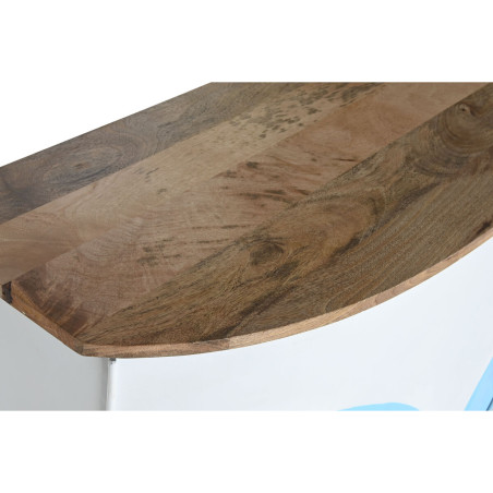 Mobile bar Home ESPRIT Bianco Marrone Turchese 157 x 52 x 90 cm