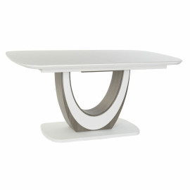 Tavolo da Pranzo DKD Home Decor Bianco Marrone Legno Cristallo Legno MDF 160 x 90 x 76 cm