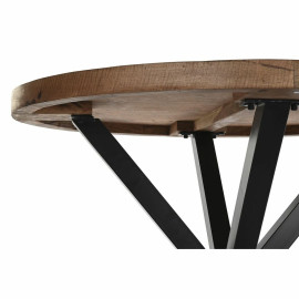 Tavolo da Pranzo DKD Home Decor Nero Naturale Metallo Acacia Legno di acacia 101 x 101 x 79 cm 100 x 100 x 76 cm