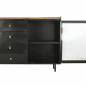 Credenza DKD Home Decor Naturale Nero Dorato Metallo Legno di mango (145 x 40 x 85 cm)