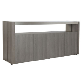 Credenza DKD Home Decor Cristallo Grigio Alluminio Rovere Vetro Temperato (165 x 39 x 76 cm)