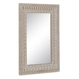 Specchio da parete Bianco Naturale Cristallo Legno di mango Legno MDF Verticale 71,1 x 5,1 x 101,6 cm