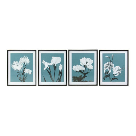 Quadro DKD Home Decor Flowers 55 x 2,5 x 70 cm Fiori Moderno (4 Pezzi)