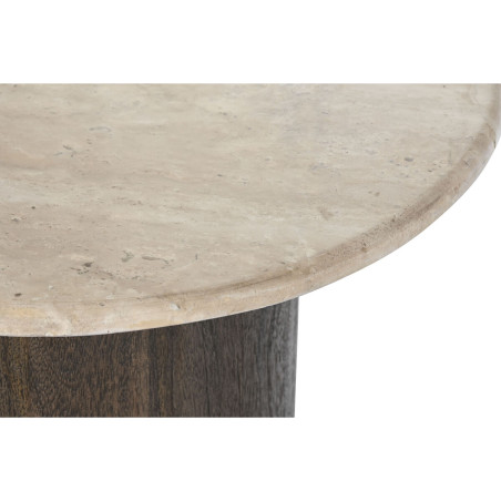 Tavolino da Caffè DKD Home Decor Beige Marrone scuro Pietra Legno di mango 120 x 70 x 42 cm