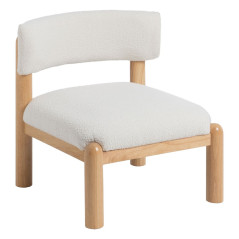 Poltrona Bianco Naturale Poliuretano Legno d'albero della gomma 62 x 62 x 71 cm