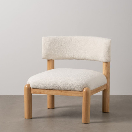 Poltrona Bianco Naturale Poliuretano Legno d'albero della gomma 62 x 62 x 71 cm