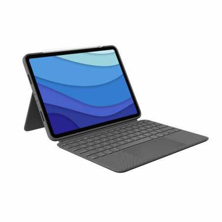 Custodia per iPad + Tastiera Logitech iPad Pro 11  iPad Pro 2020 11 Grigio Qwerty in Spagnolo QWERTY