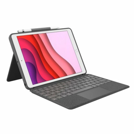 Custodia per Tablet Logitech iPad 2021 Grigio QWERTY