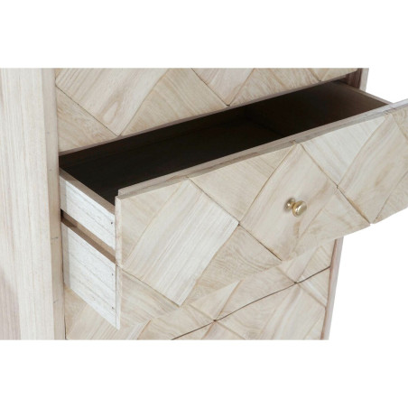 Cassettiera DKD Home Decor   Marrone Chiaro Metallo Pino Legno di paulownia Naturale Moderno 45 x 35 x 93 cm